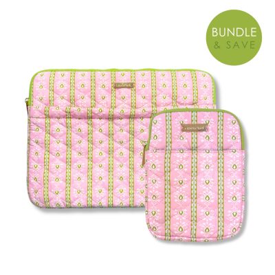 The Tech Essentials Set, Rosemary Stripe Pink