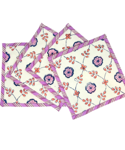 Carolina Canvas Coasters - Pink, SumnerEdit (Set of 4)