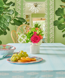 Floral Blue Tablecloth