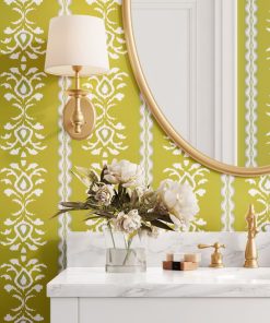 Rosemary Stripe Chartreuse Peel and Stick Wallpaper