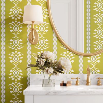 Rosemary Stripe Chartreuse Peel and Stick Wallpaper