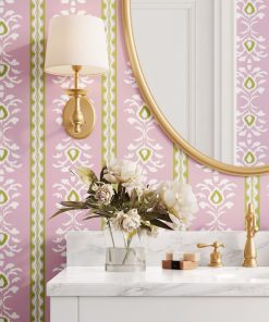 Rosemary Stripe Pink Peel and Stick Wallpaper