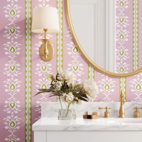 Rosemary Stripe Pink Peel and Stick Wallpaper
