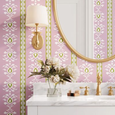 Rosemary Stripe Pink Peel and Stick Wallpaper