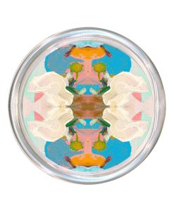 Monet's Garden Blue Large Glass Coaster