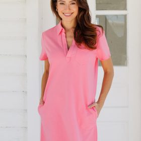 Shell Pink Cotton Polo Dress