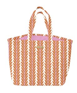 Frond Orange Terry Beach Tote