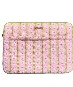 Rosemary Stripe Pink Quilted Laptop Case
