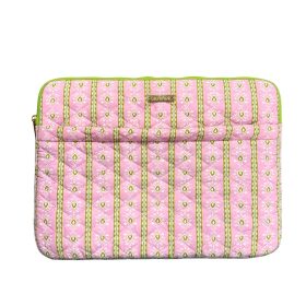 Rosemary Stripe Pink Quilted Laptop Case