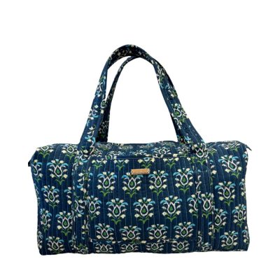 Rosemary Indigo Quilted Signature Duffle Bag