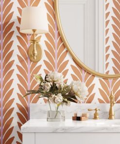 Frond Orange Peel and Stick Wallpaper