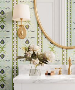 Rosemary Stripe Lagoon Peel and Stick Wallpaper