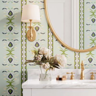 Rosemary Stripe Lagoon Peel and Stick Wallpaper