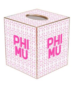 Phi Mu Tissue Box Cover