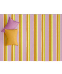 Striped Pink/Orange Floor Mat