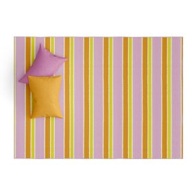 Striped Pink/Orange Floor Mat