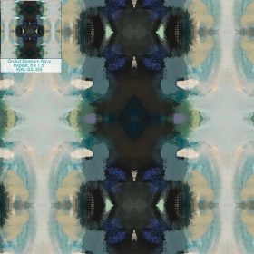 Orchid Blossom Navy Wallpaper