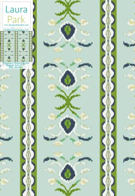 Rosemary Stripe Lagoon Wallpaper