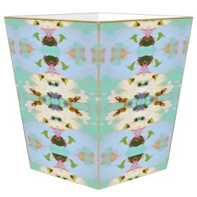 Summer Garden Light Blue Waste Basket