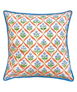 Camila Orange Block Print Throw Pillow