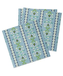 Rosemary Stripe French Blue Cocktail Napkins