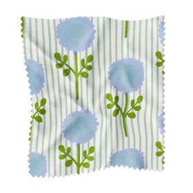 Marigold Ticking Stripe Blue Sample Swatch