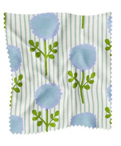 Marigold Ticking Stripe Blue Fabric by the Yard