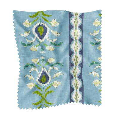 Rosemary Stripe French Blue Sample Swatch