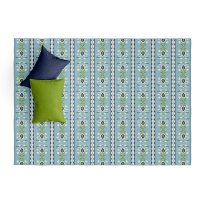 Rosemary Stripe French Blue Floor Mat