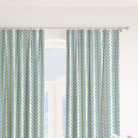 Frond French Blue Curtain Panel