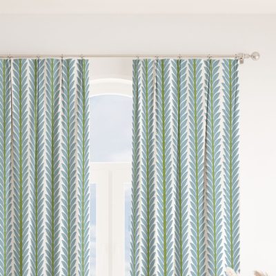 Frond French Blue Curtain Panel
