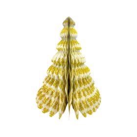 Brushstrokes Citrine 12Round Edge Honeycomb Christmas Tree