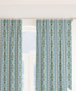 Rosemary Stripe French Blue Curtain Panel