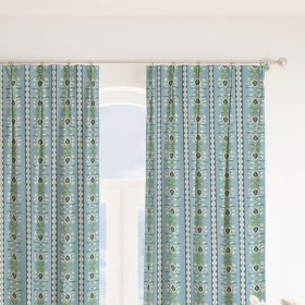 Rosemary Stripe French Blue Curtain Panel