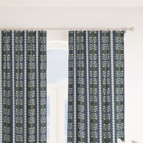 Rosemary Stripe Indigo Curtain Panel