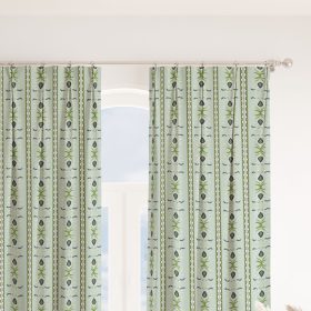 Rosemary Stripe Lagoon Curtain Panel