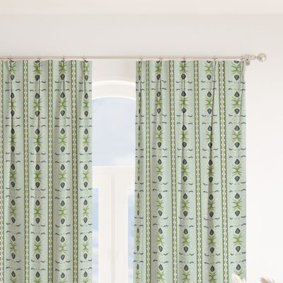 Rosemary Stripe Lagoon Curtain Panel