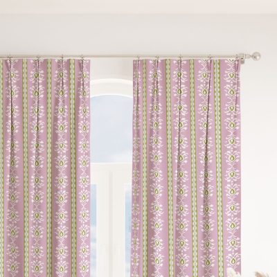 Rosemary Stripe Pink Curtain Panel