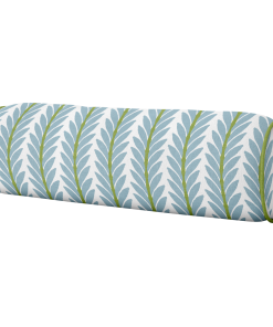 Frond French Blue with Green Piping Round Bolster Pillow