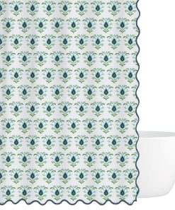 Rosemary White Shower Curtain