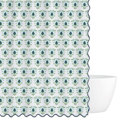 Rosemary White Shower Curtain