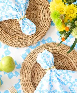 Highlands Blue Scalloped Dinner Napkins