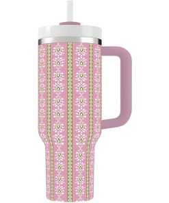 Rosemary Stripe Pink 40 oz. Travel Tumbler