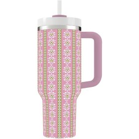Rosemary Stripe Pink 40 oz. Travel Tumbler